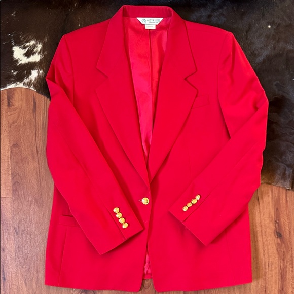 Vintage Austin Reed Red Blazer with Gold Buttons - Picture 1 of 4